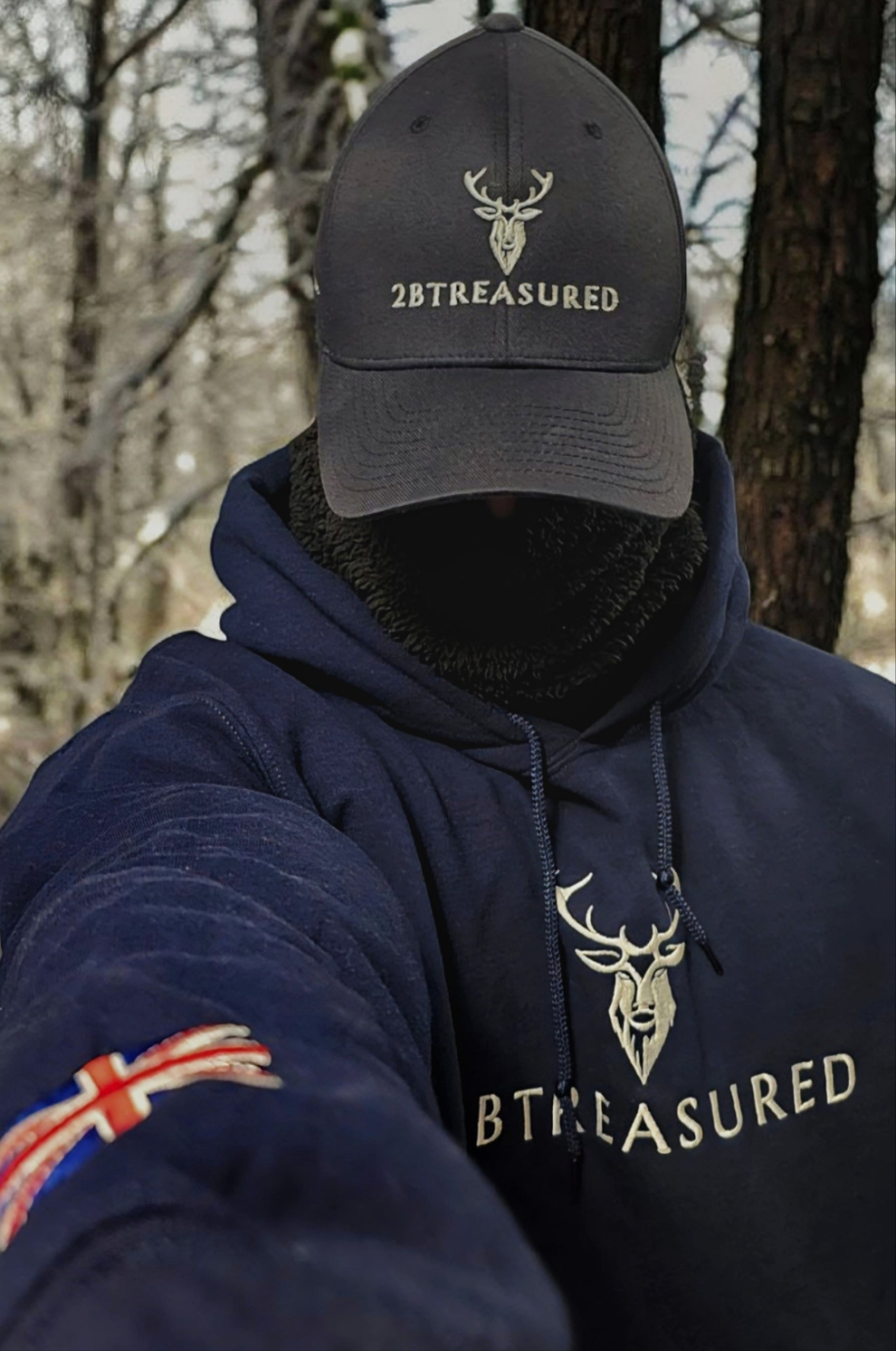 Embroidered Glen Etive Hoodie w British Flag - 2BTreasuredUK