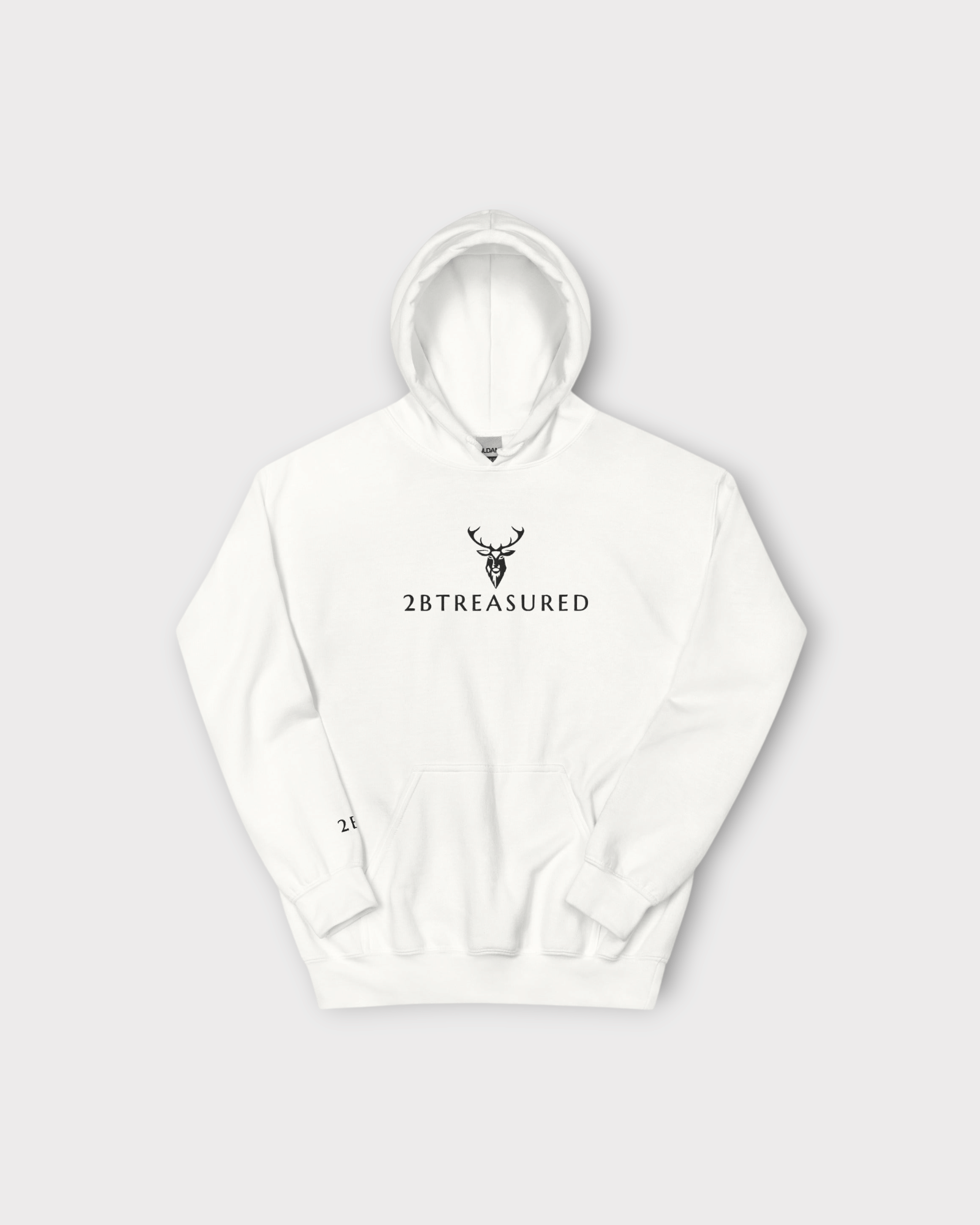 Embroidered Glen Etive Hoodie in white front view