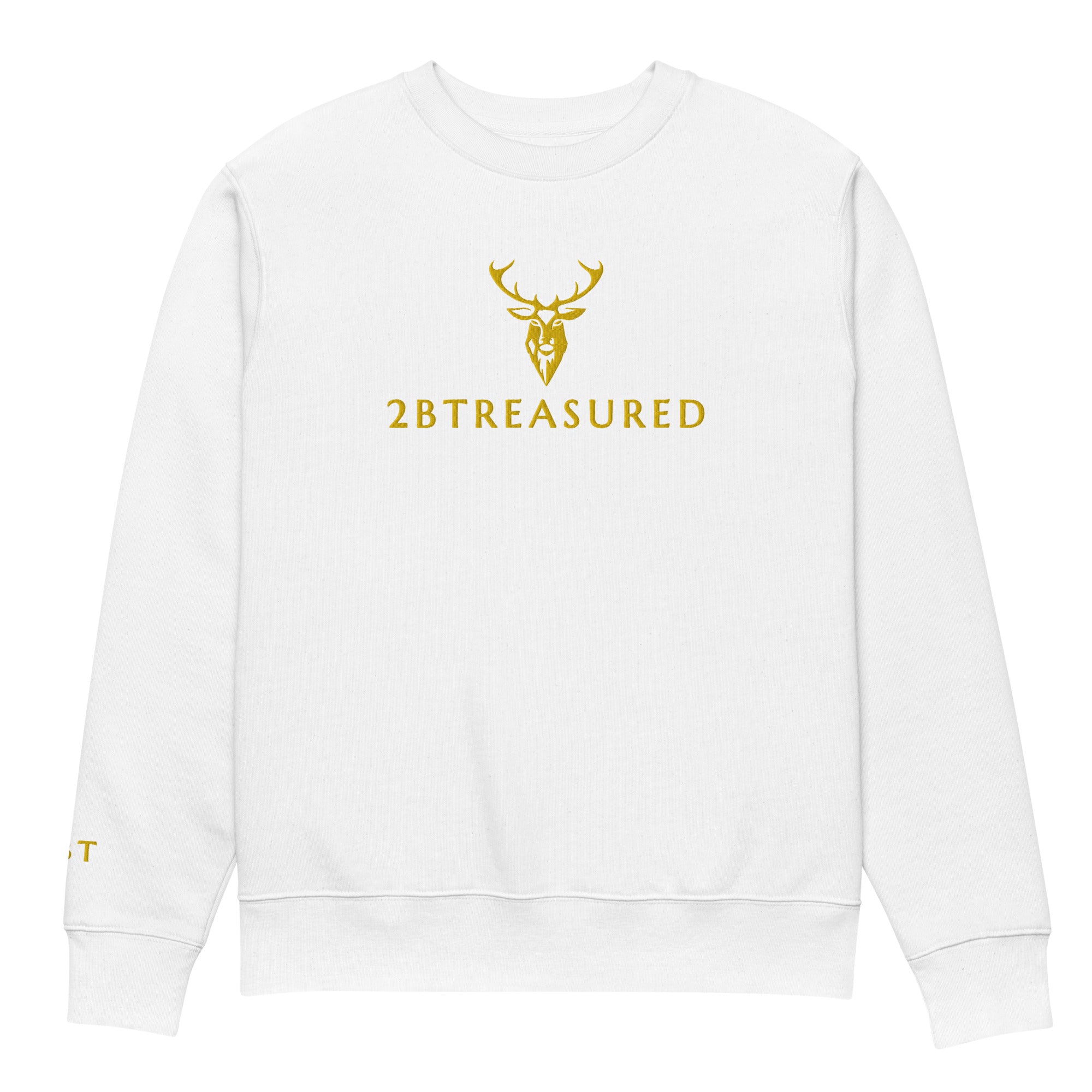 Embroidered Harris GB Sweatshirt white with gold branding view of the front
