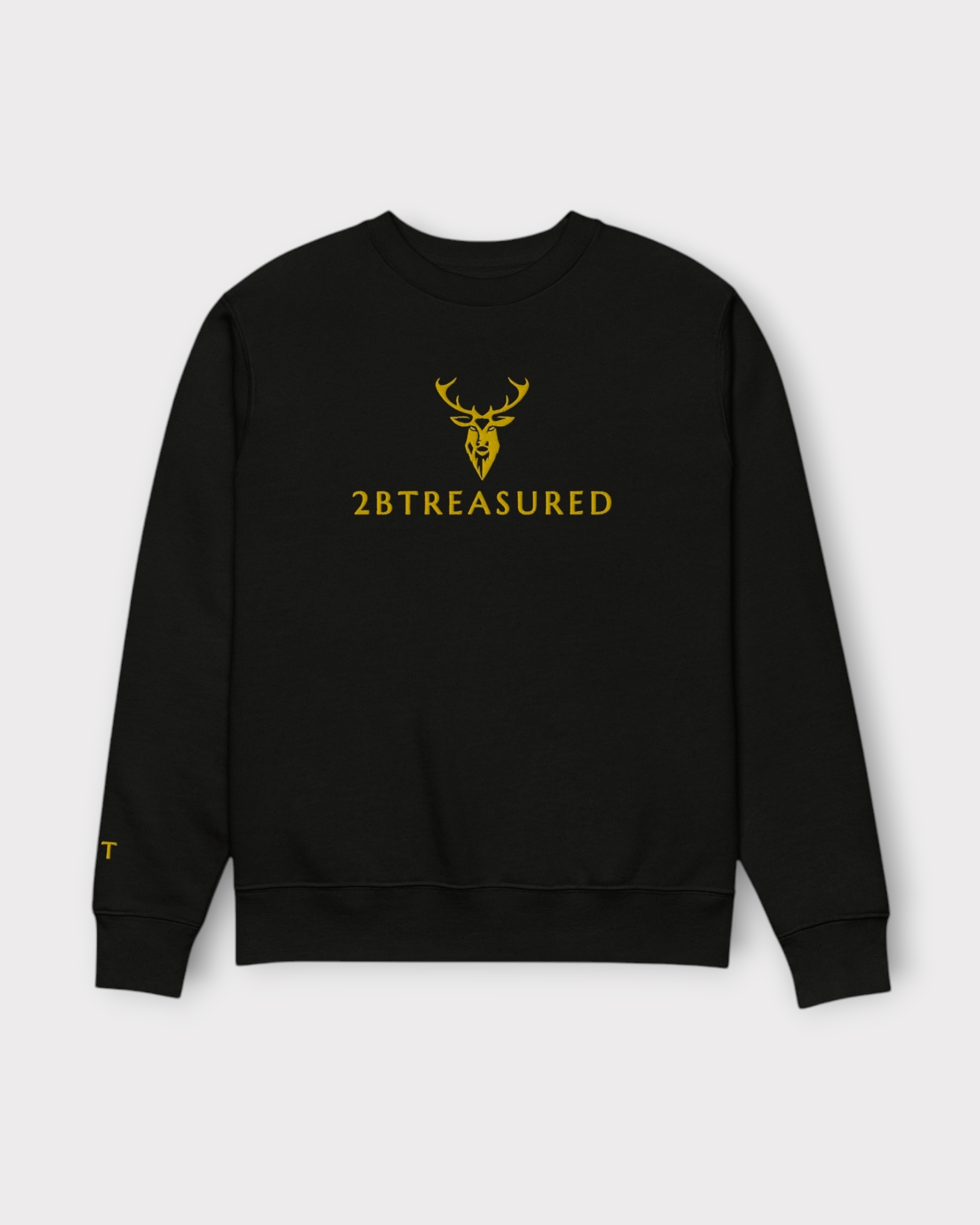 Embroidered Harris GB Sweatshirt in black with gold branding front view