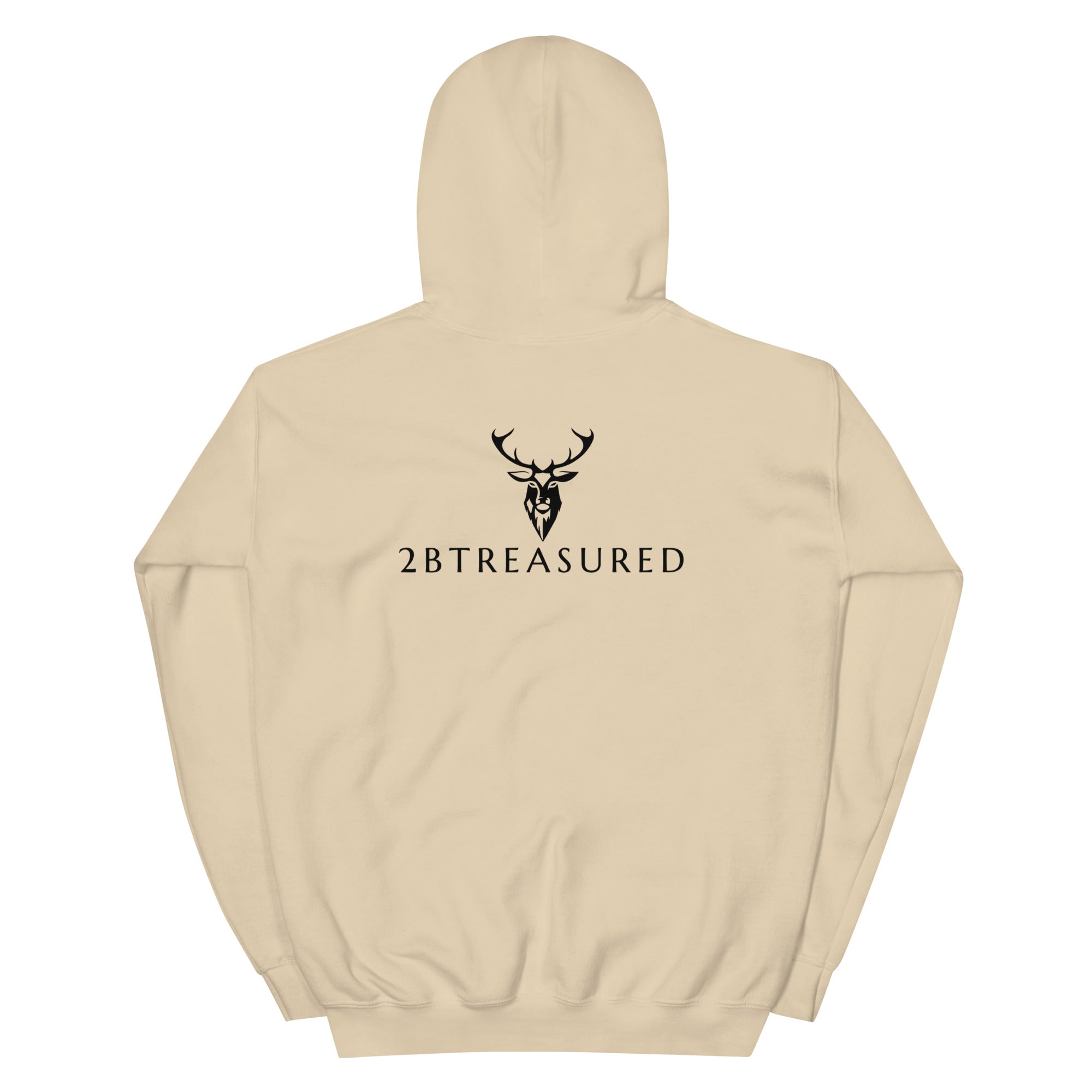 Embroidered Stag Glen Etive Hoodie sand colour view of back