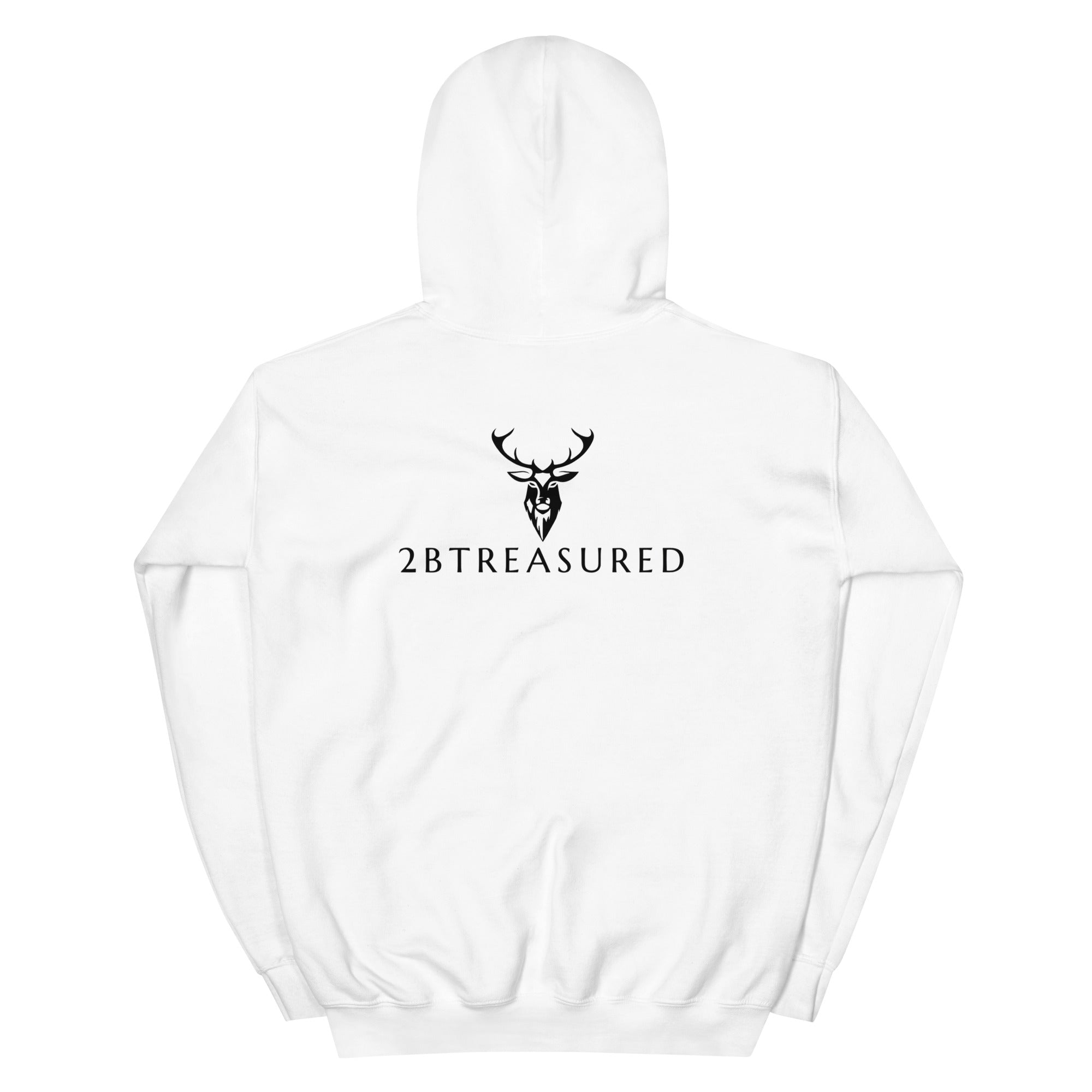 Embroidered Stag Glen Etive Hoodie in white view of back