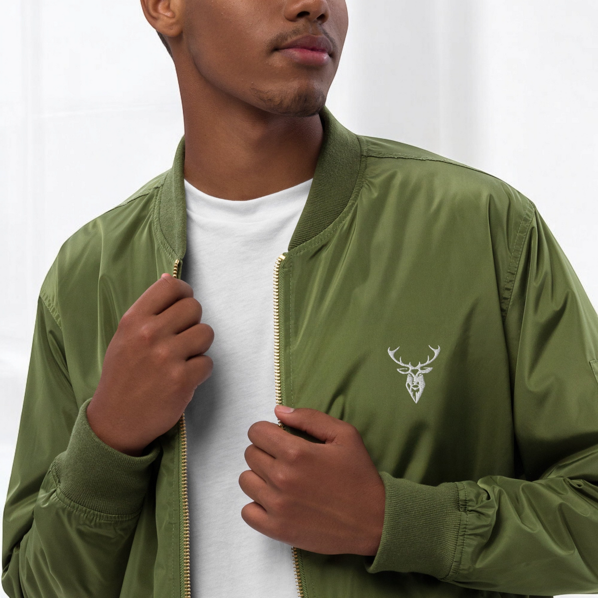 Embroidered Lightweight Bomber Jacket, (Front Branding)