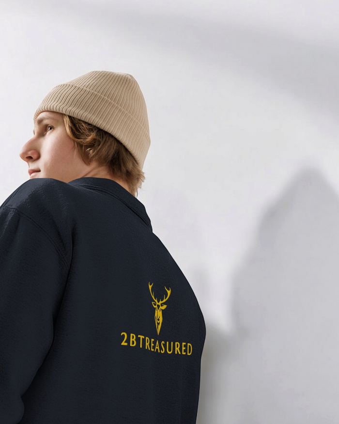 Embroidered Fleece Pullover Sweater (Gold Branding)