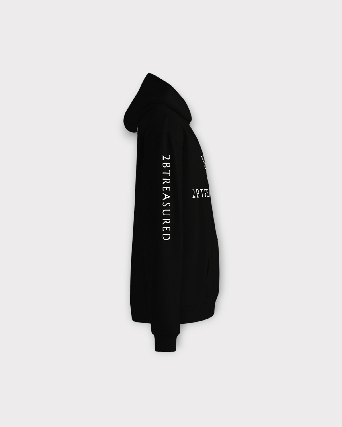 Oversized Cotton Hoodie, Black