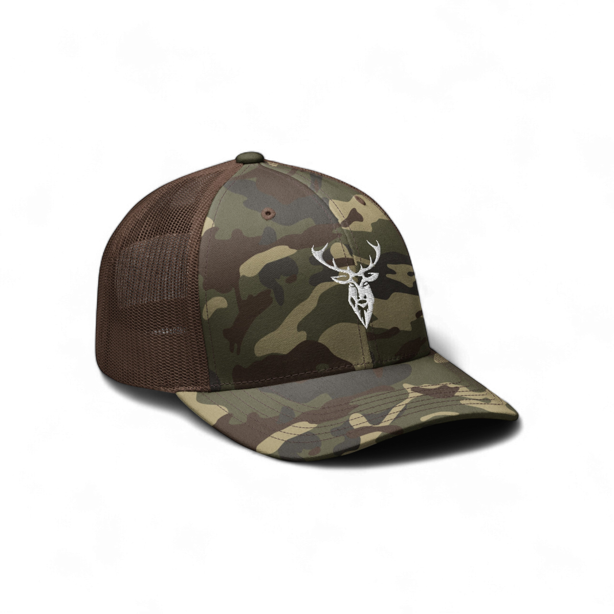 Embroidered Stag Camouflage Trucker Hat