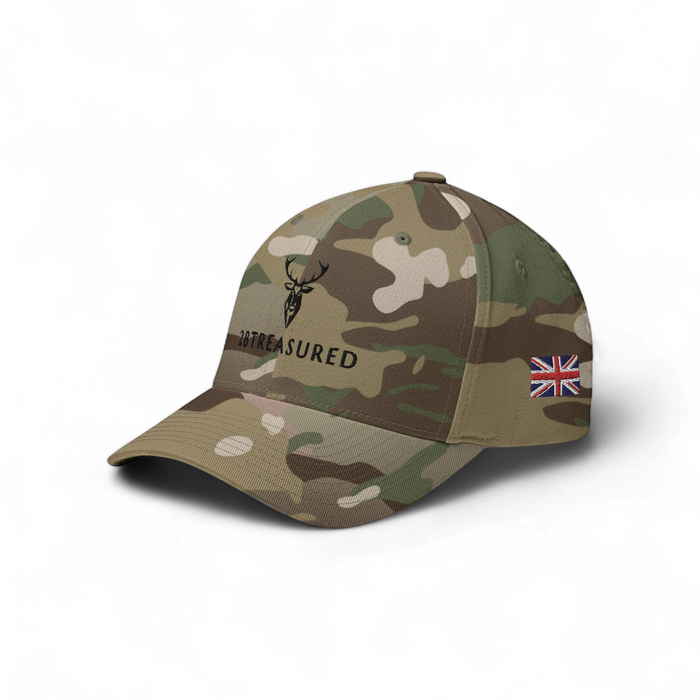 Embroidered BB Structured Twill Cap with British Flag