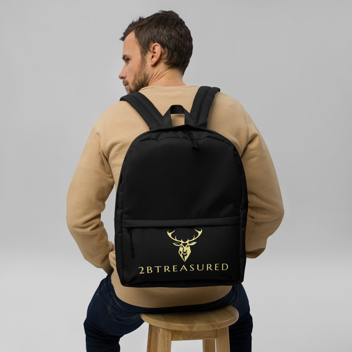 Black Medium Size Backpack