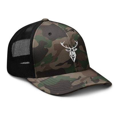 Embroidered Stag Camouflage Trucker Hat - 2BTreasuredUK