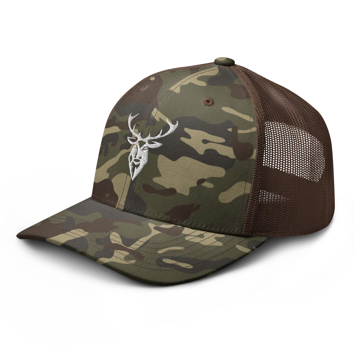 Embroidered Stag Camouflage Trucker Hat - 2BTreasuredUK
