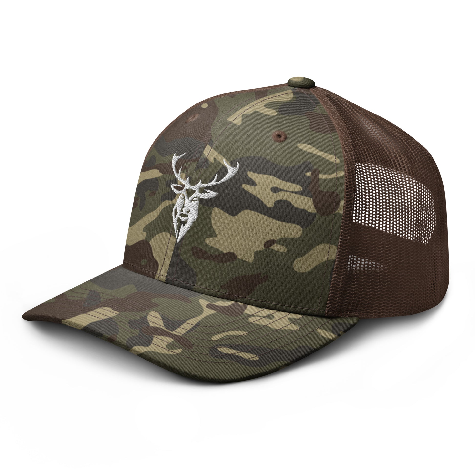 Embroidered Stag Camouflage Trucker Hat - 2BTreasuredUK