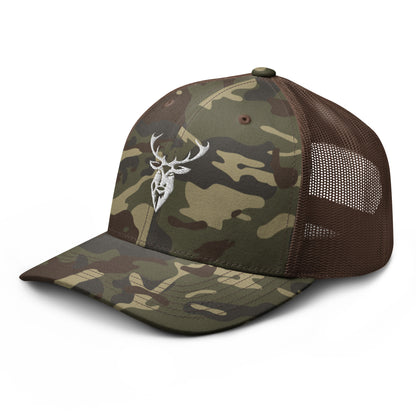 Embroidered Stag Camouflage Trucker Hat - 2BTreasuredUK