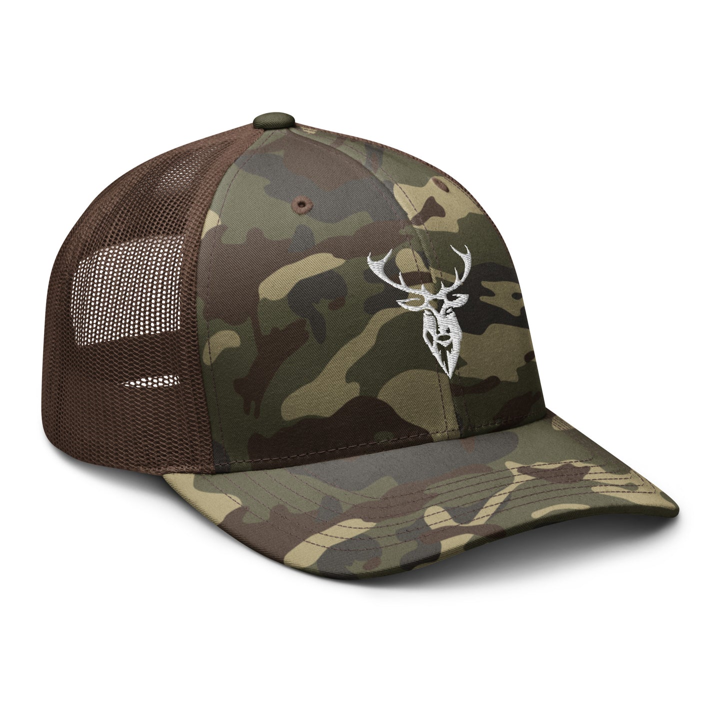 Embroidered Stag Camouflage Trucker Hat - 2BTreasuredUK