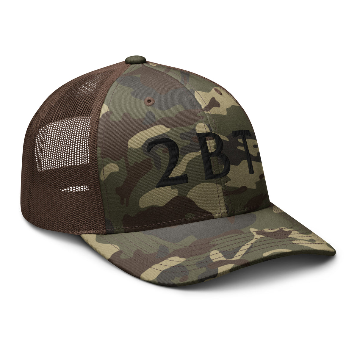 Embroidered Camouflage 2BT Trucker Hat