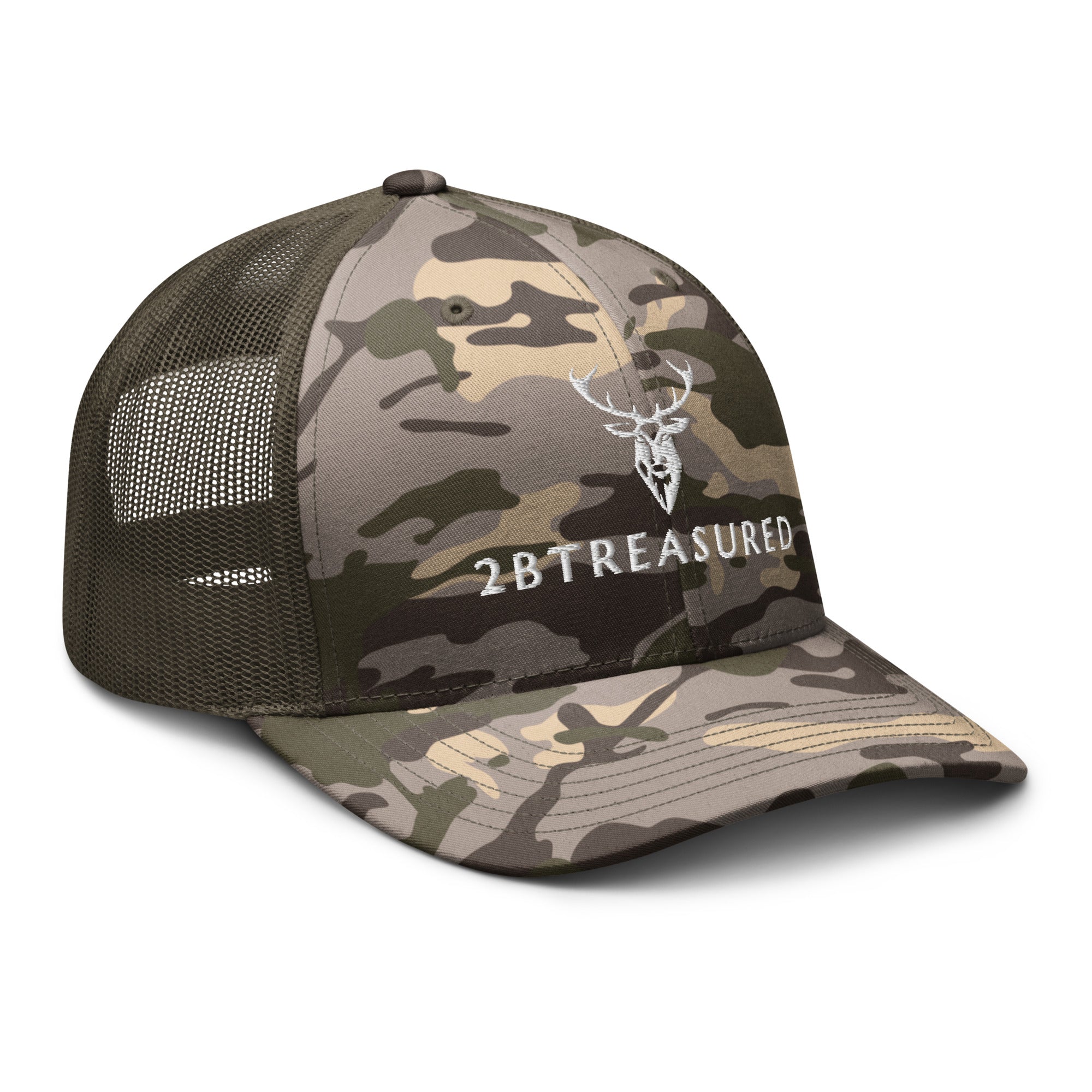 2BTreasured 2BT Embroidered Camouflage Trucker Hat 2BTreasuredUK