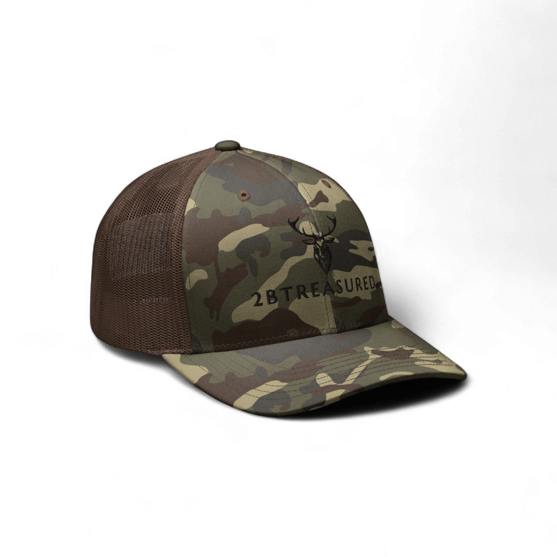 Embroidered BB Camouflage Trucker Hat camo brown