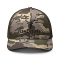 Embroidered BB Camouflage Trucker Hat olive camo front view