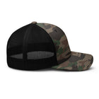 Embroidered BB Camouflage Trucker Hat black camo sode view