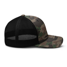 Embroidered BB Camouflage Trucker Hat black camo sode view