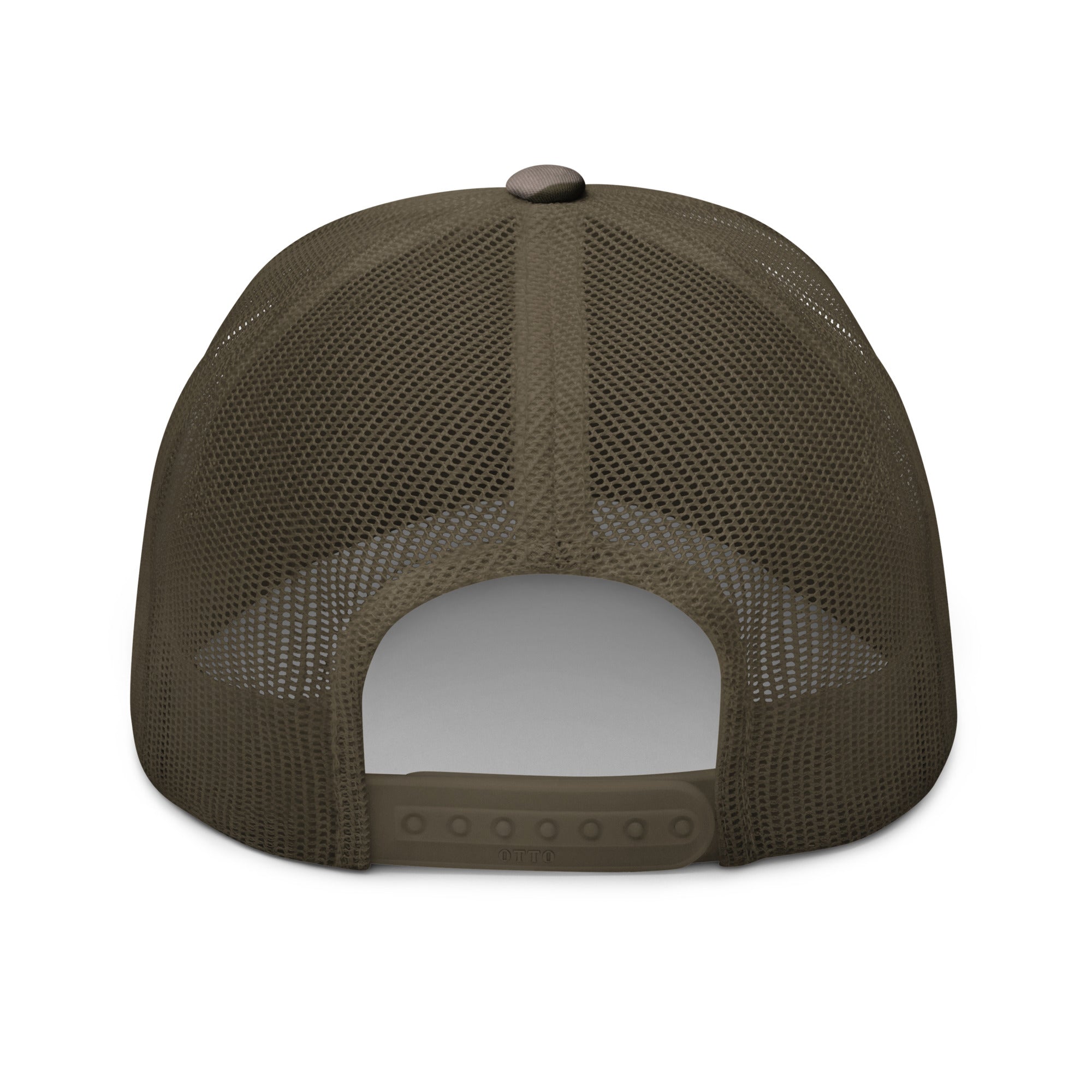 Embroidered Black Stag Camouflage Trucker Hat view of back