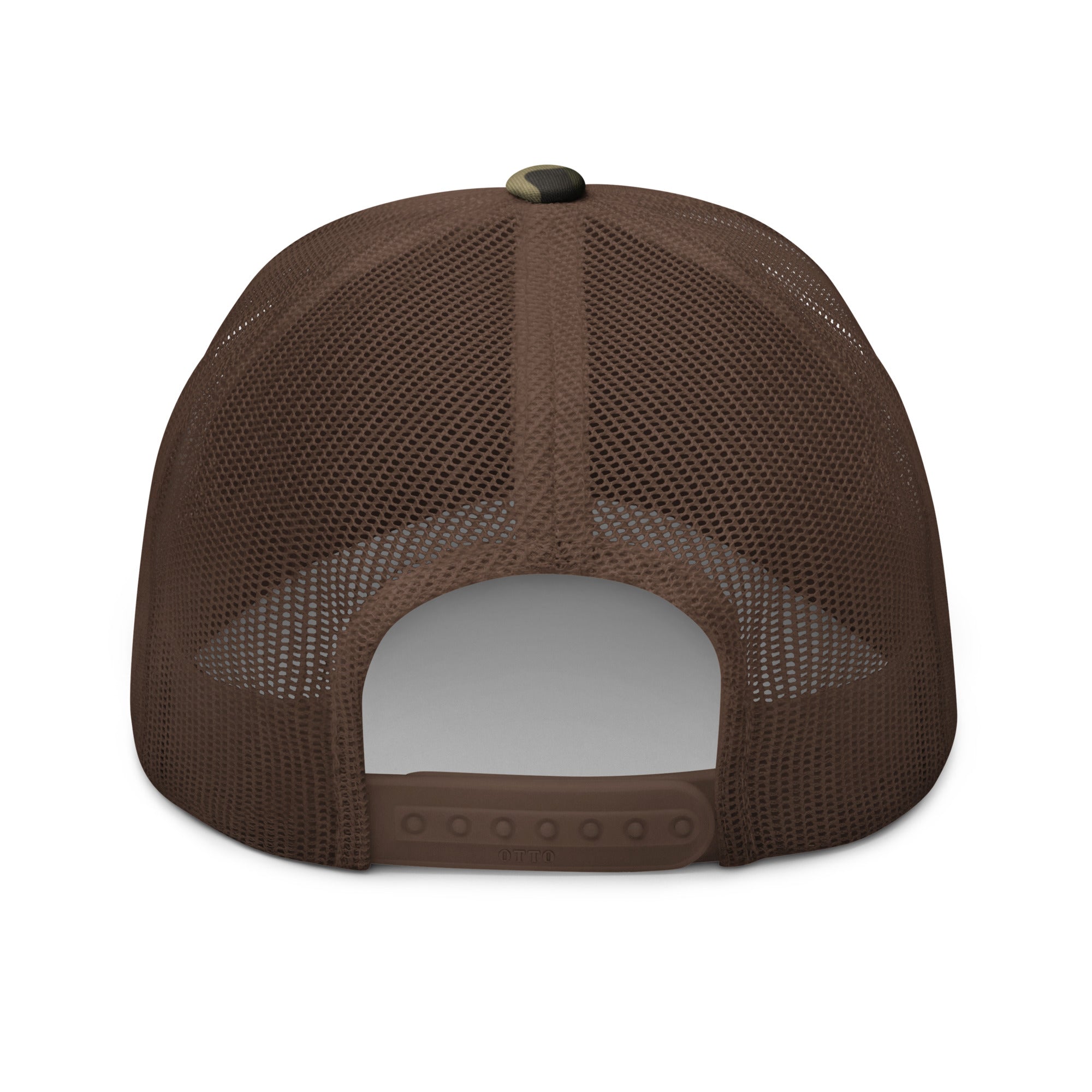 Embroidered Camouflage Trucker Hat view of back mesh