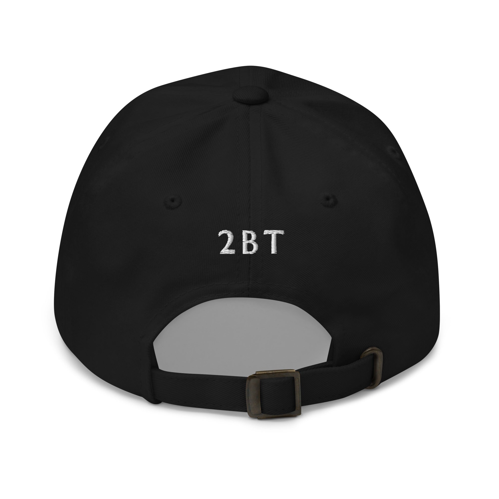 Embroidered Classic Hat black back view of adjustable strap