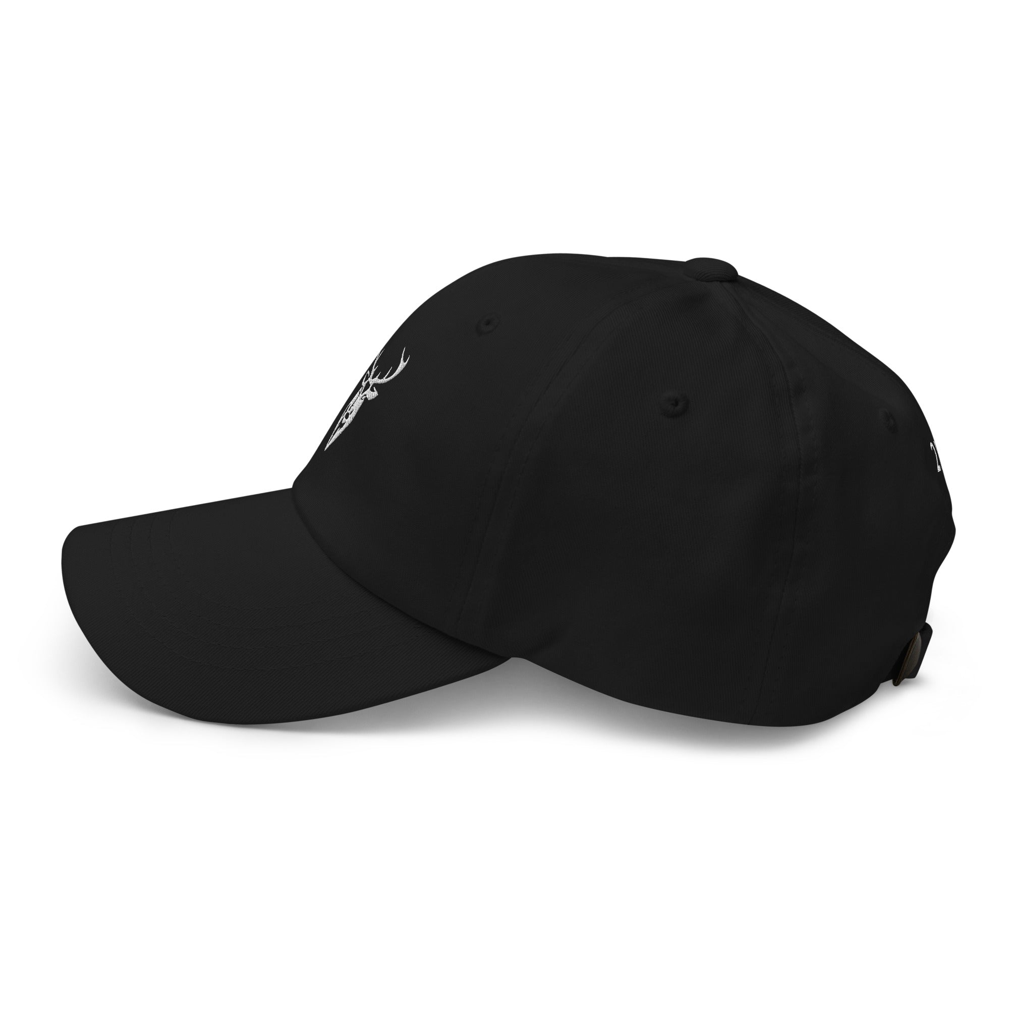 Embroidered Classic Hat in black side view 
