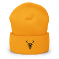 Embroidered Cuffed Beanie orange front view
