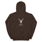 Embroidered Glen Etive Hoodie back view colour is chocolate 