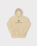 Embroidered Glen Etive Hoodie sand colour front view of embroidered branding