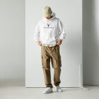 Embroidered Glen Etive Hoodie worn by model front standing view
