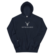 Embroidered Glen Etive Hoodie in navy front view of garment