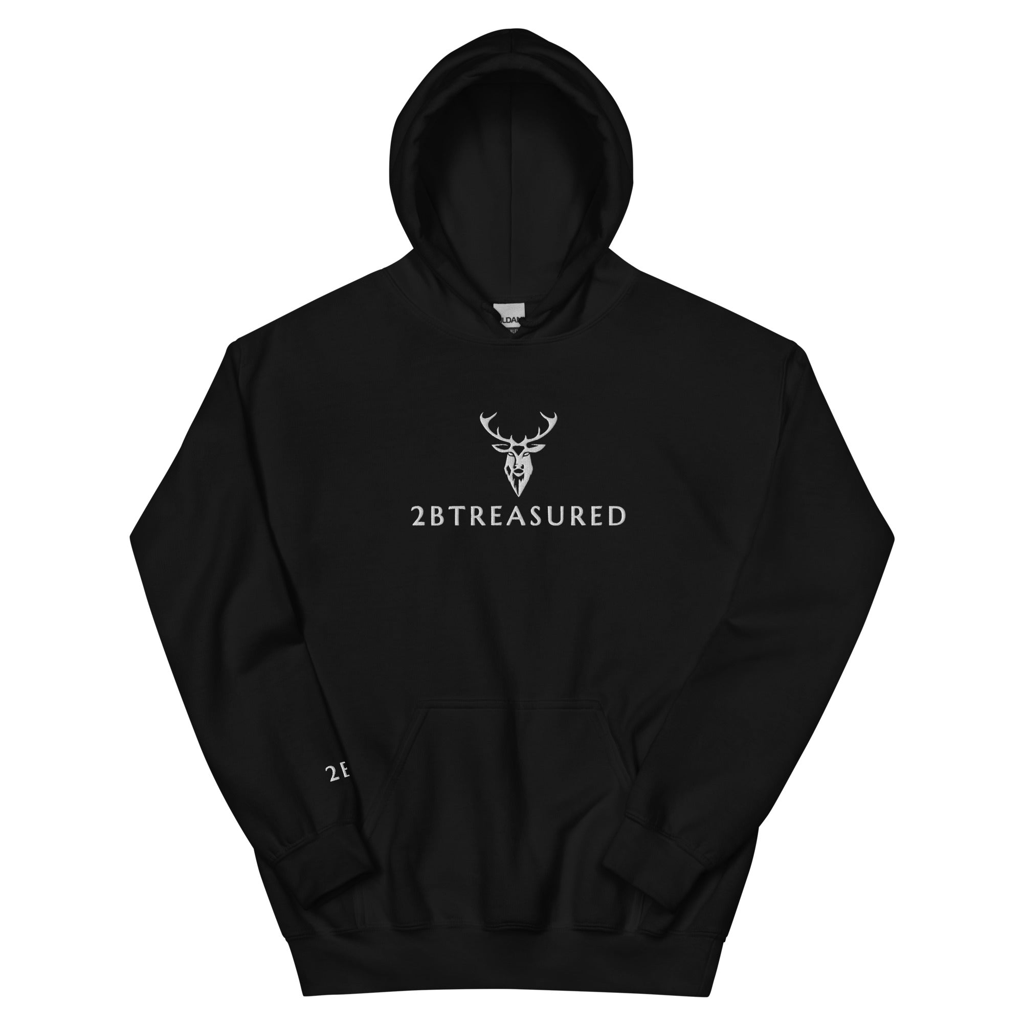 Embroidered Glen Etive Hoodie front view black