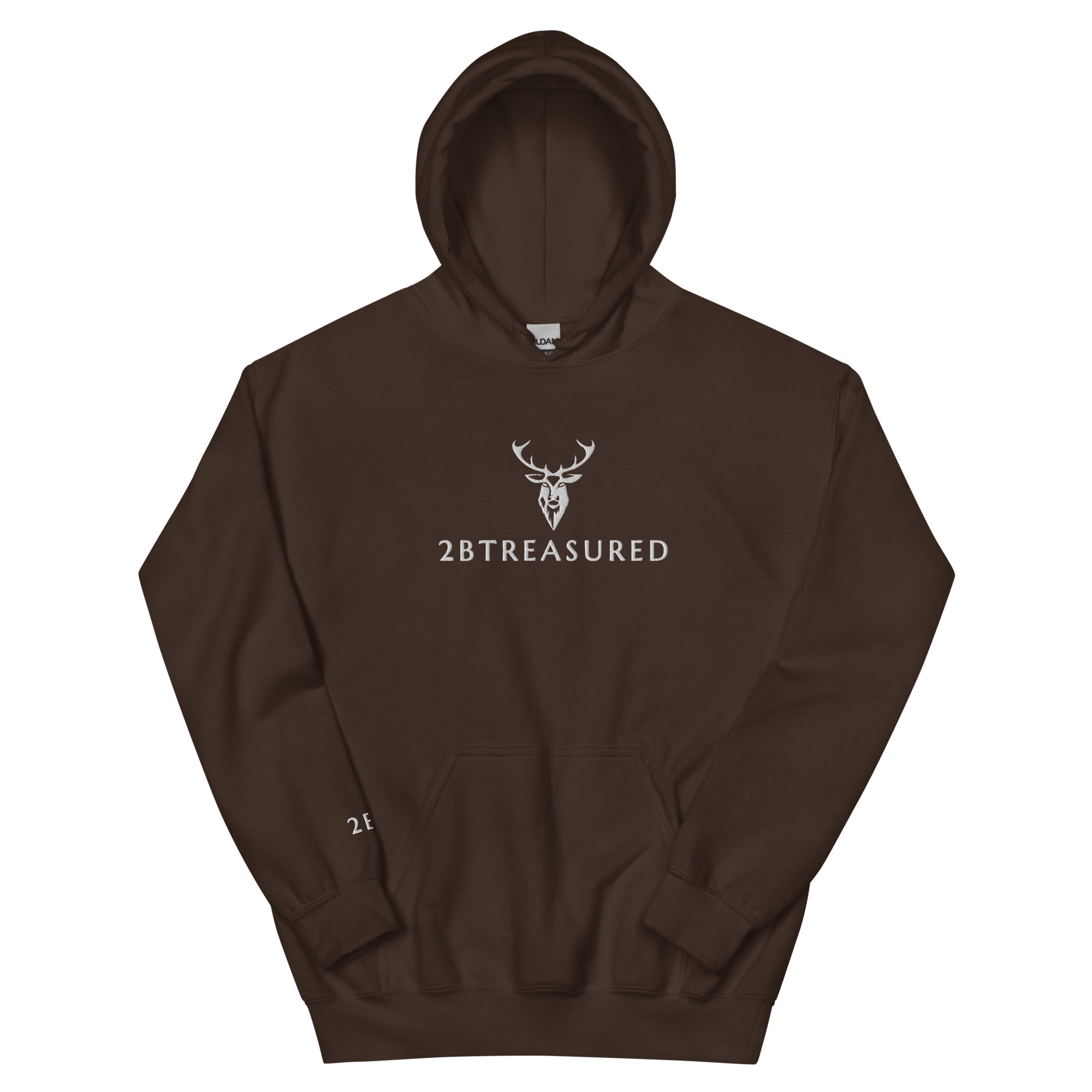 Embroidered Glen Etive Hoodie chocolate colour front view