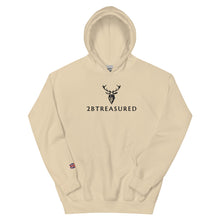 Embroidered Glen Etive Hoodie with British Flag front view sand colour 