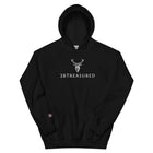 Embroidered Glen Etive Hoodie with British Flag in black front view