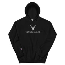 Embroidered Glen Etive Hoodie with British Flag in black front view