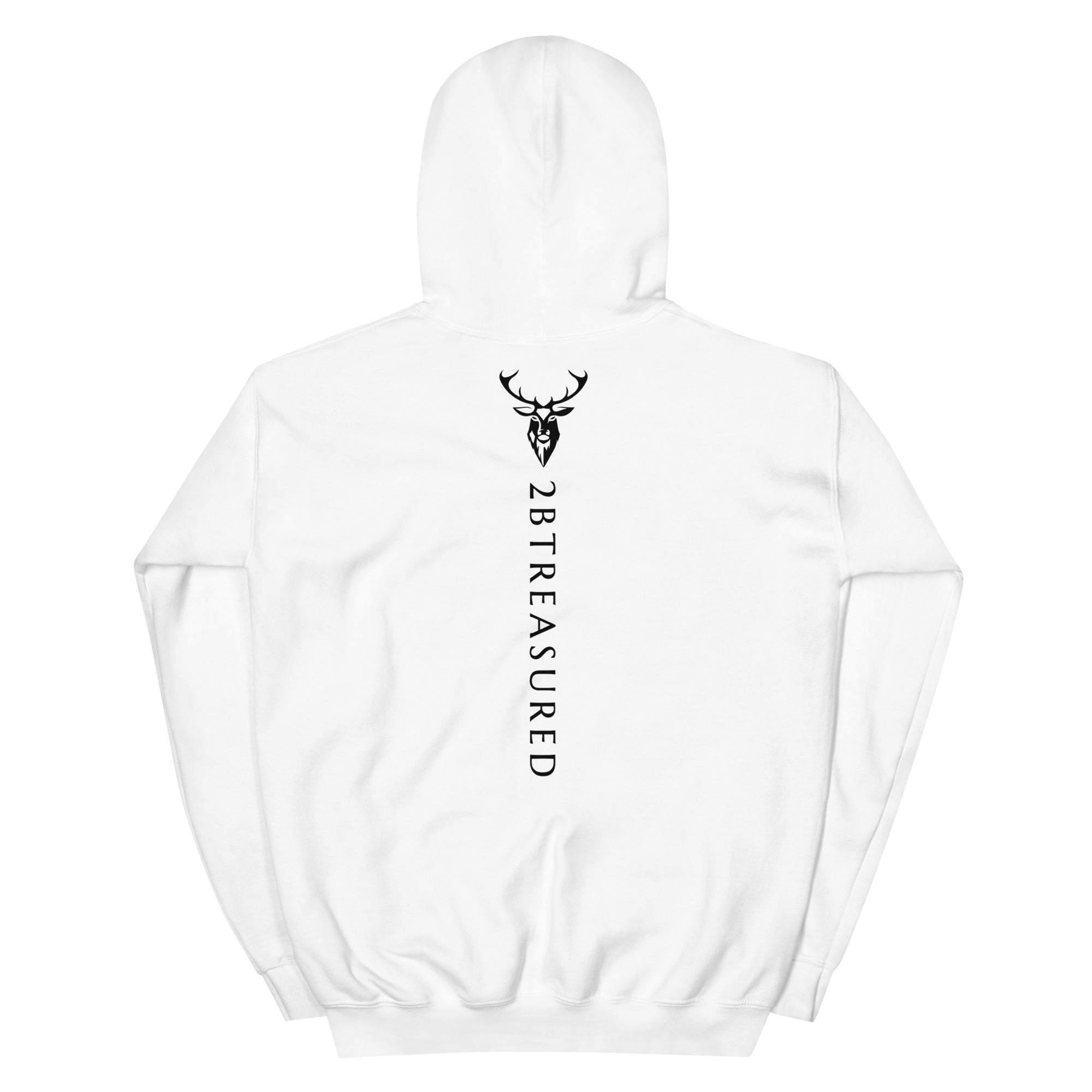 Embroidered Glen Etive Hoodie with British Flag view from back white colour 