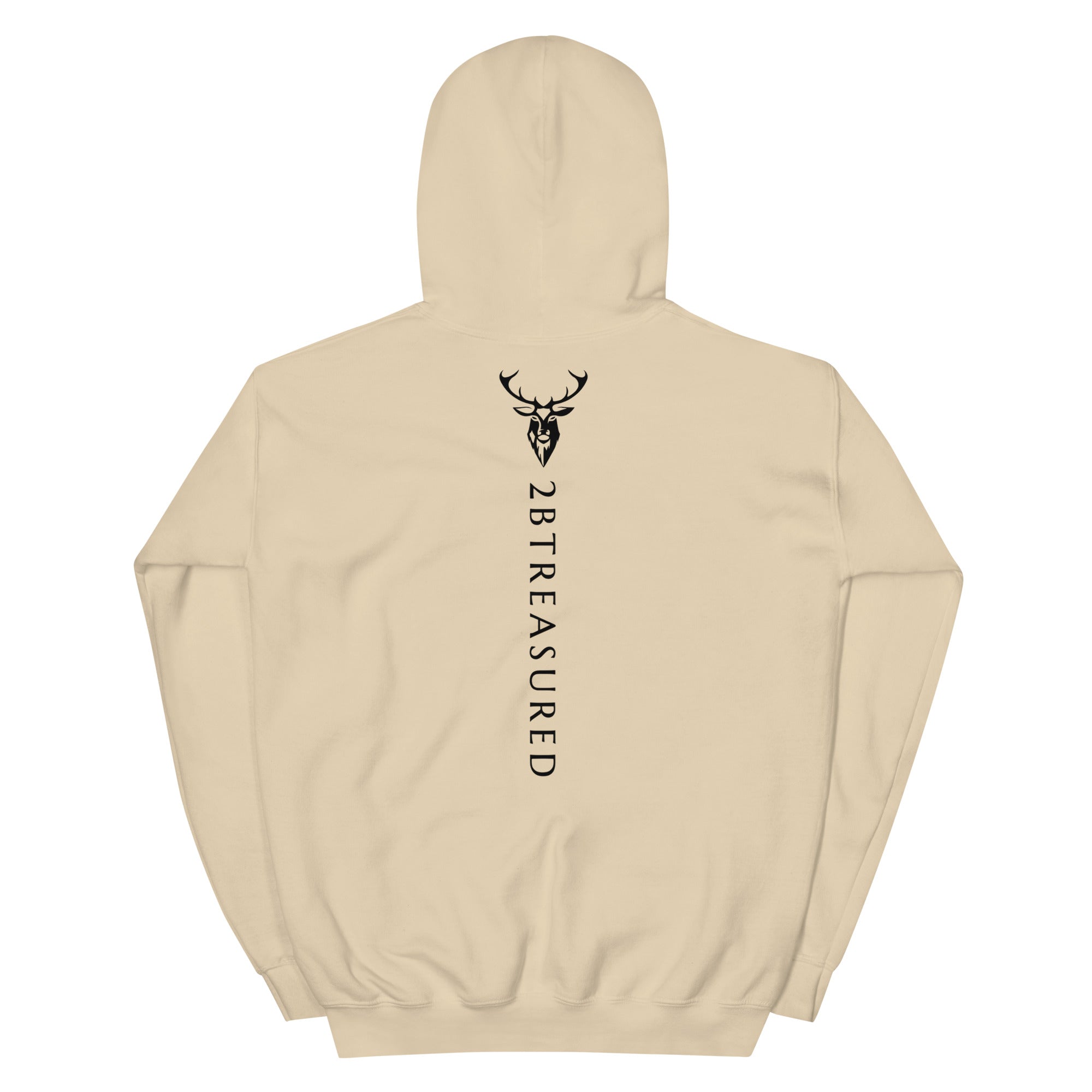 Embroidered Glen Etive Hoodie with British Flag back view sand colour