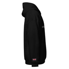 Embroidered Glen Etive Hoodie w British Flag side view
