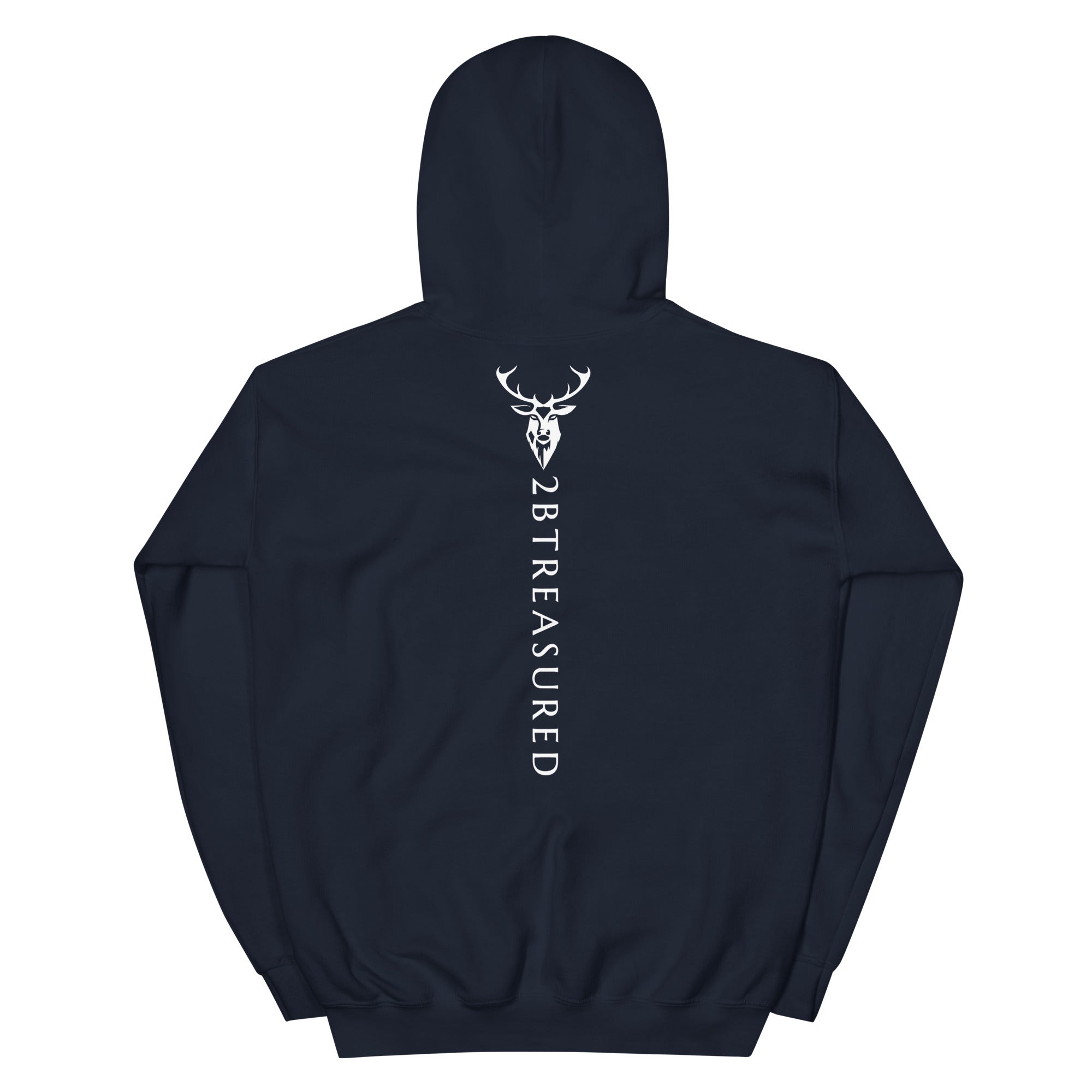 Embroidered Glen Etive Hoodie w British Flag back view in navy colour