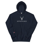 Embroidered Glen Etive Hoodie w British Flag in Navy front view with embroidery 