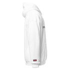 Embroidered Glen Etive Hoodie with British Flag side view in white