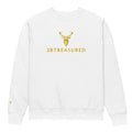 Embroidered Harris GB Sweatshirt white with gold branding view of the front