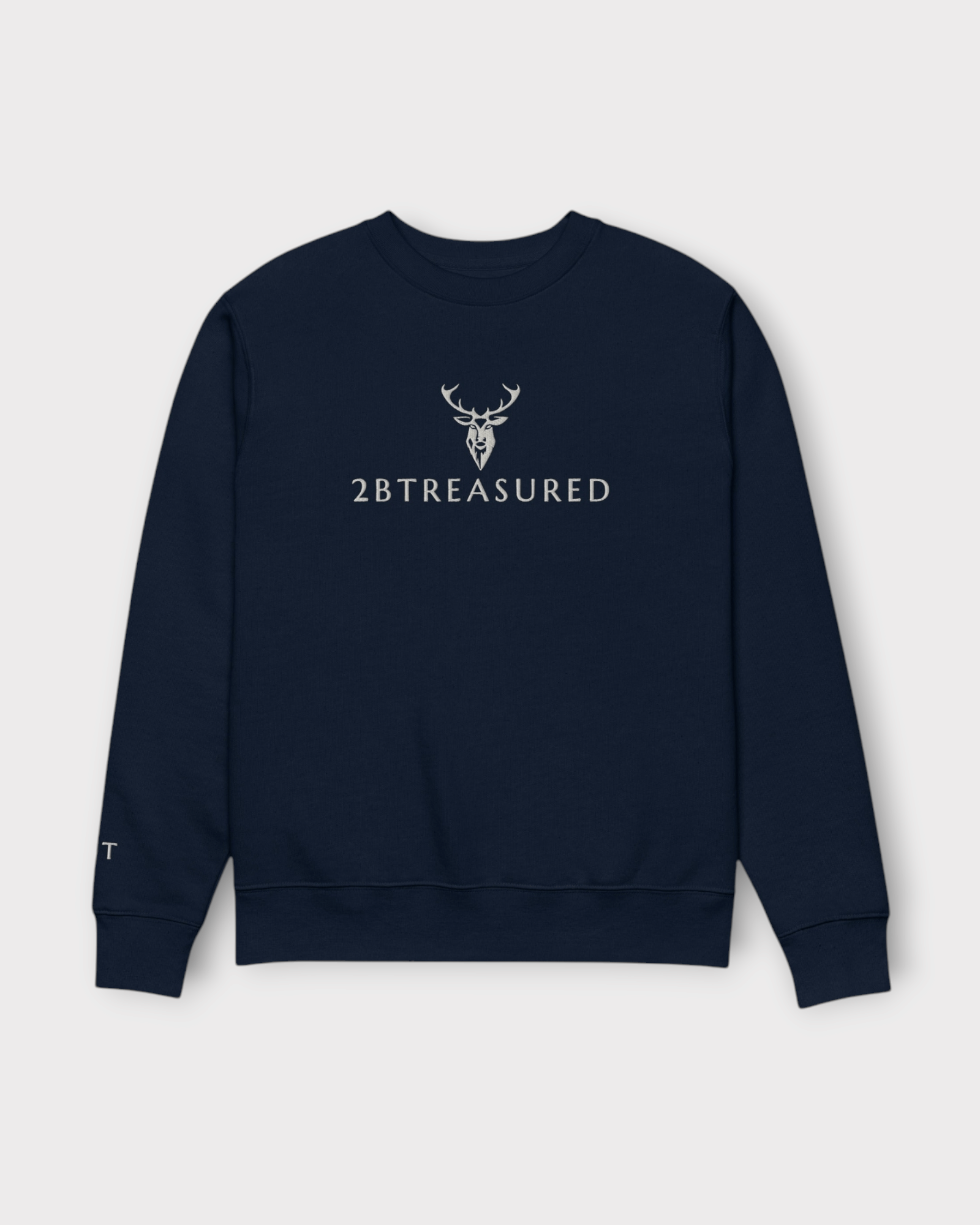 Embroidered Harris Sweatshirt in navy colour front view of embroidered branding