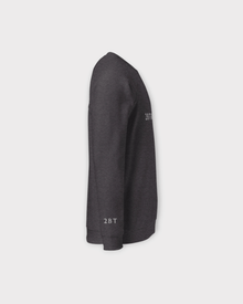 Side view of grey Embroidered Langdale Sweatshirt
