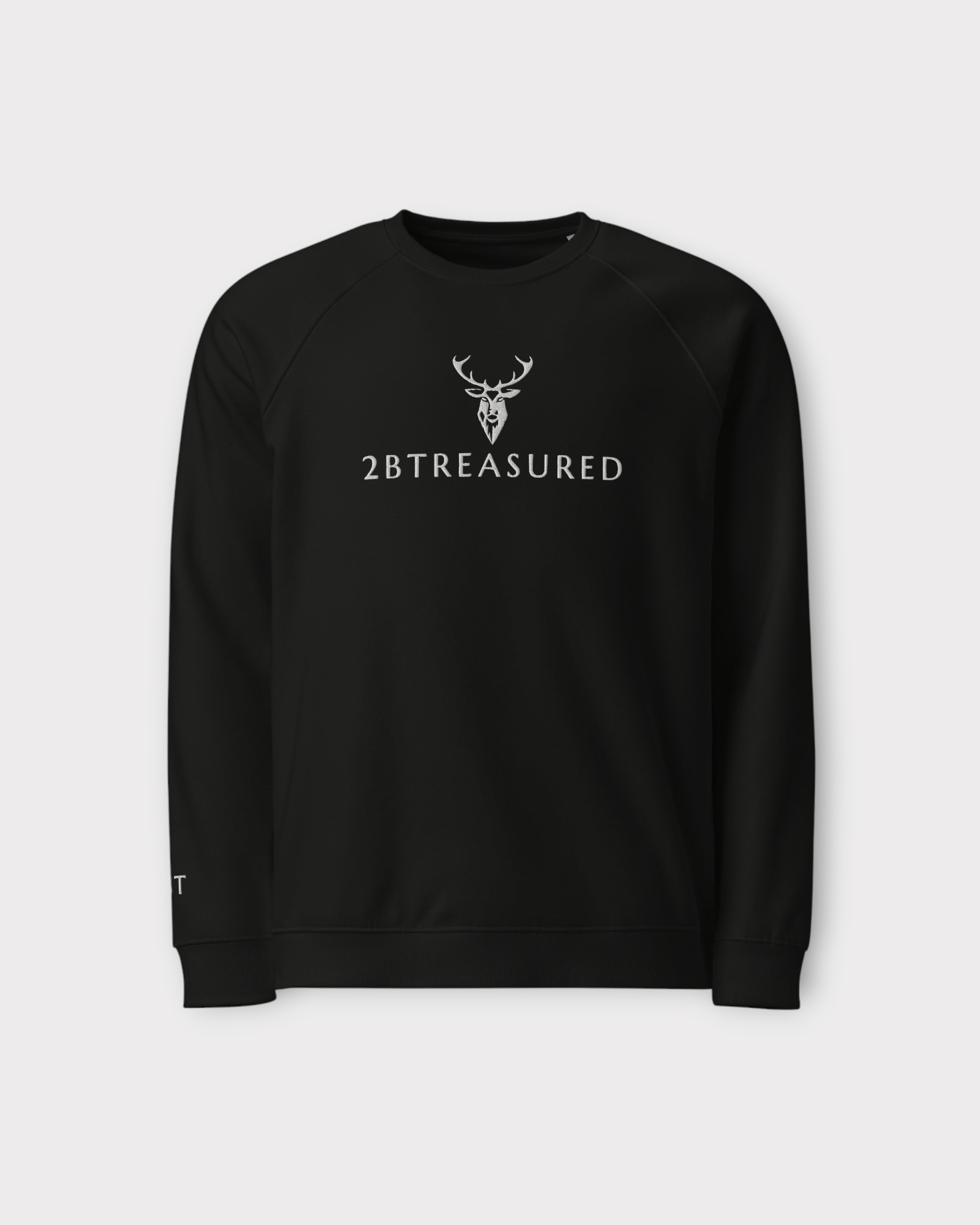 Front view of the Embroidered Langdale Sweatshirt black