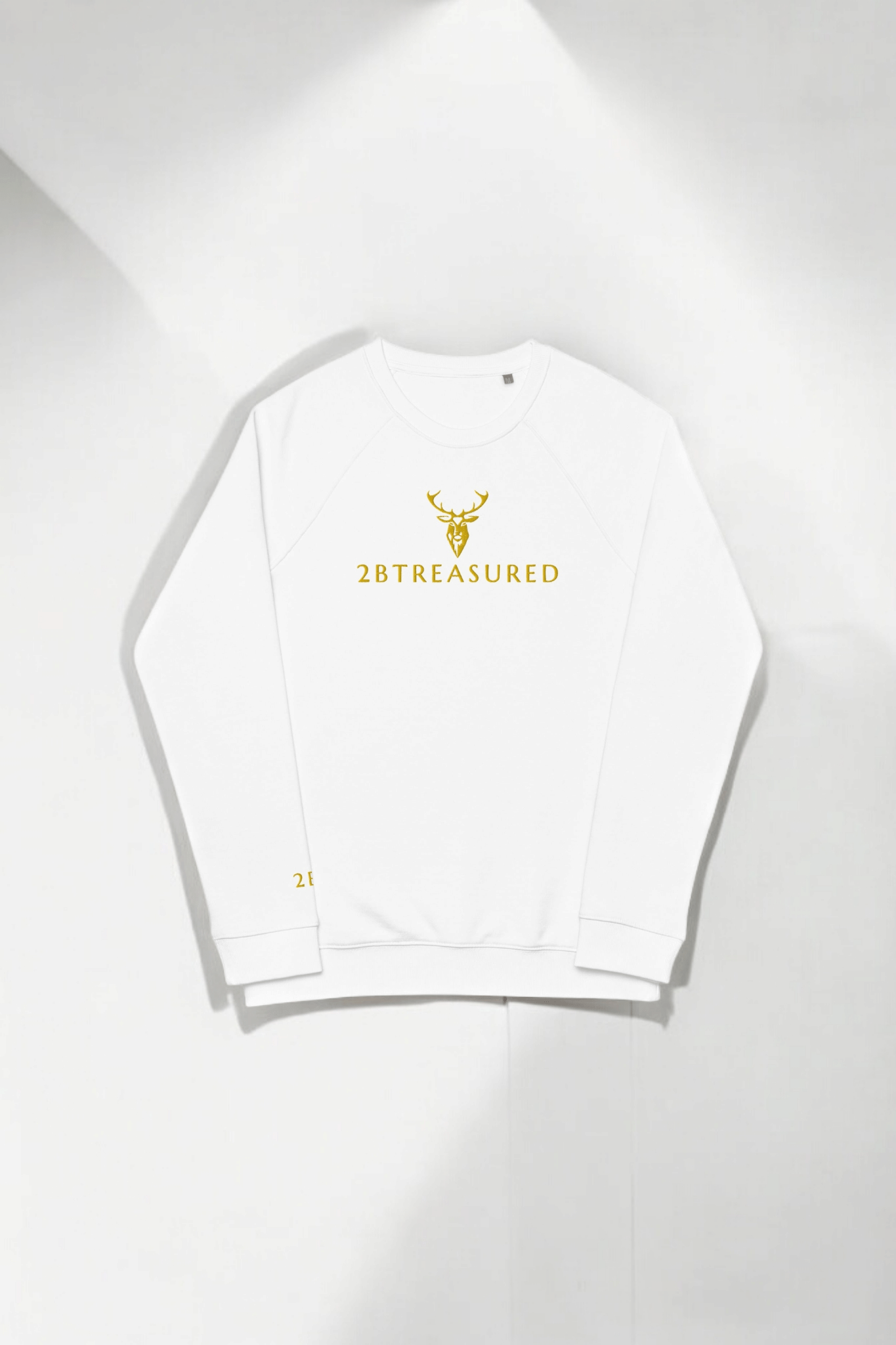 Embroidered Langdale Sweatshirt GB in white from clothing brand 2BTreasured front view