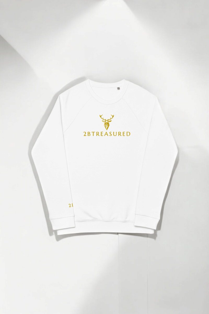 Embroidered Langdale Sweatshirt GB in white from clothing brand 2BTreasured front view