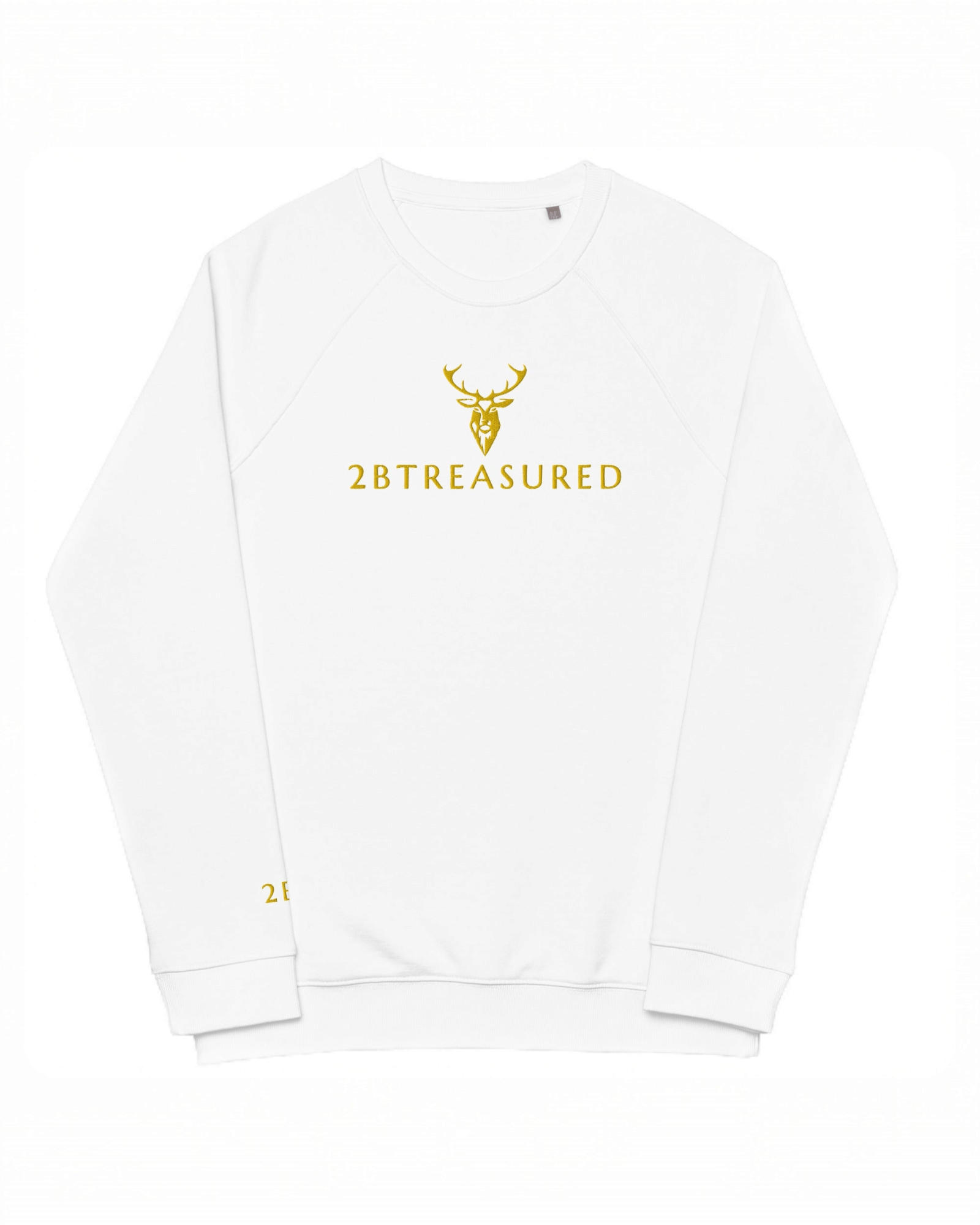 Embroidered Langdale Sweatshirt GB in white with gold embroidered branding